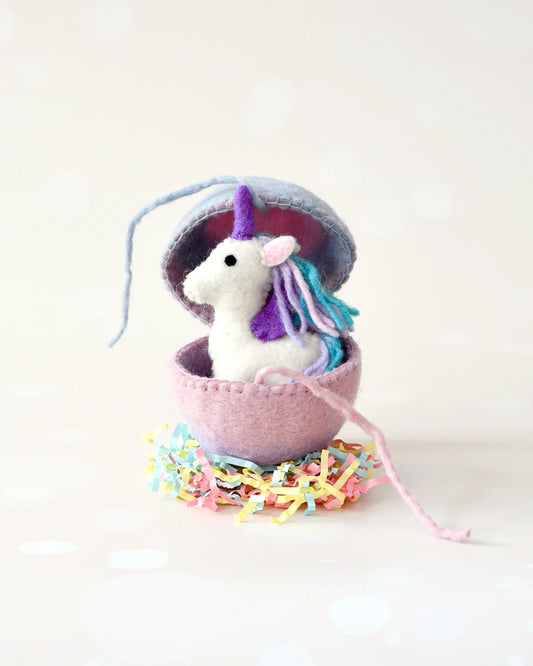 Felt Surprise Egg with Unicorn Inside
