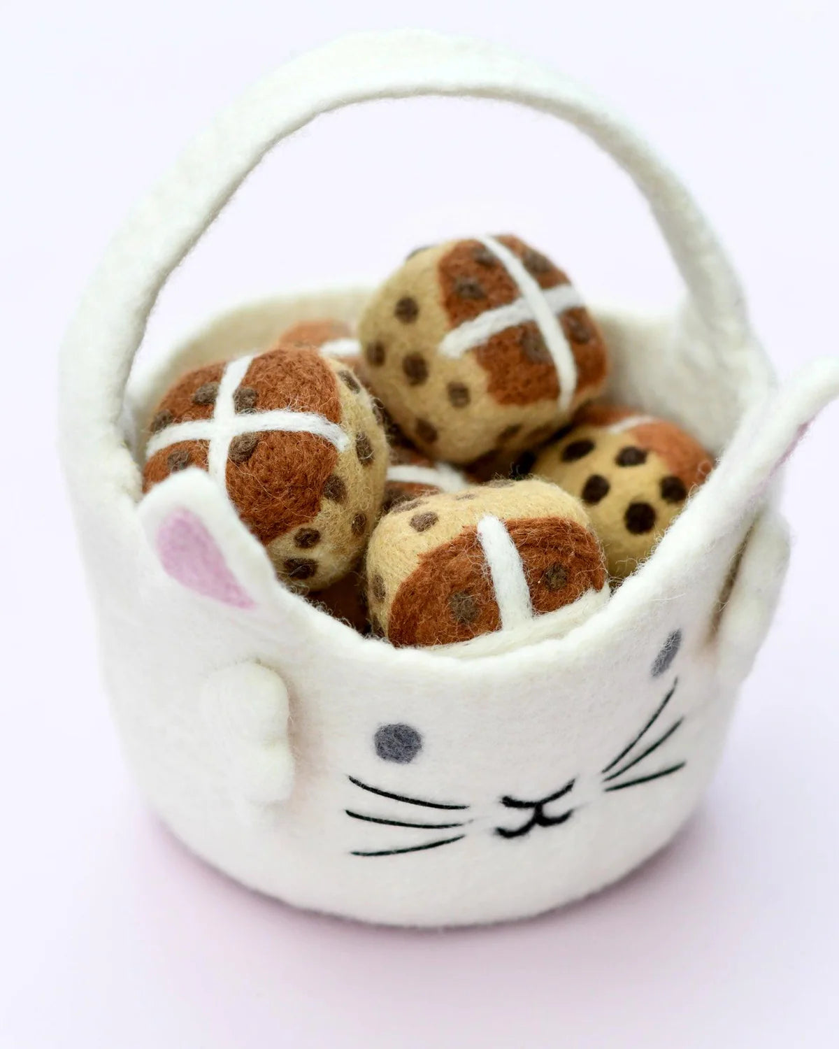 Felt Easter Egg Hunt Basket (White Bunny)