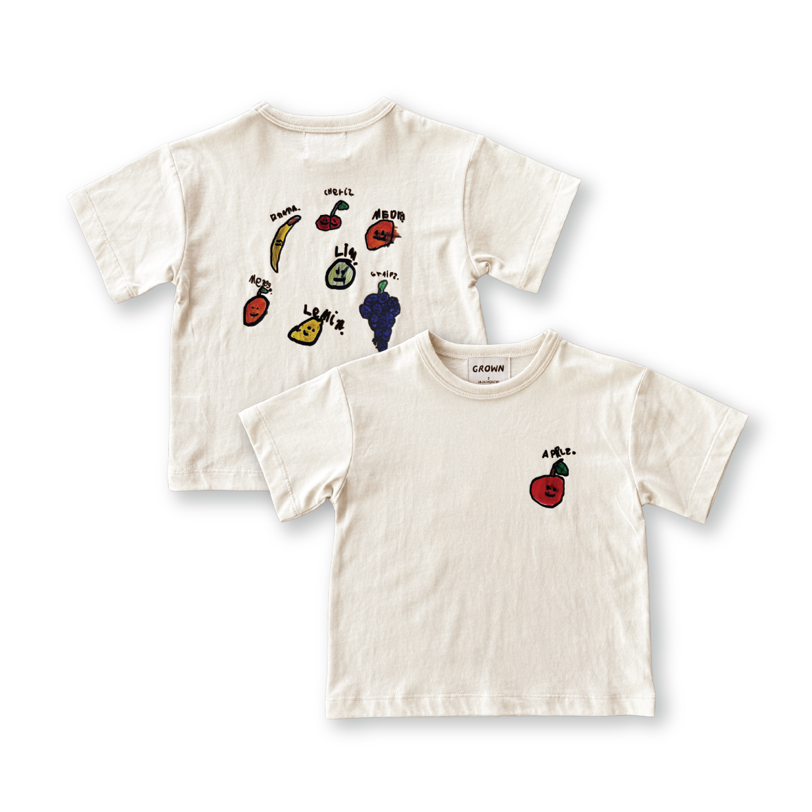 Organic Fruit Salad Tee - Milk