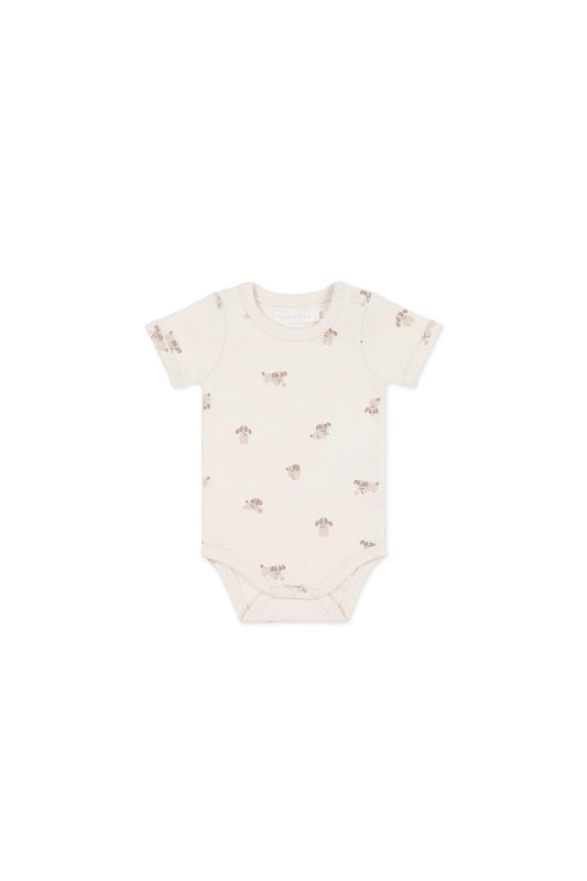Organic Cotton Hudson Short Sleeve Bodysuit - Sasha Puppy