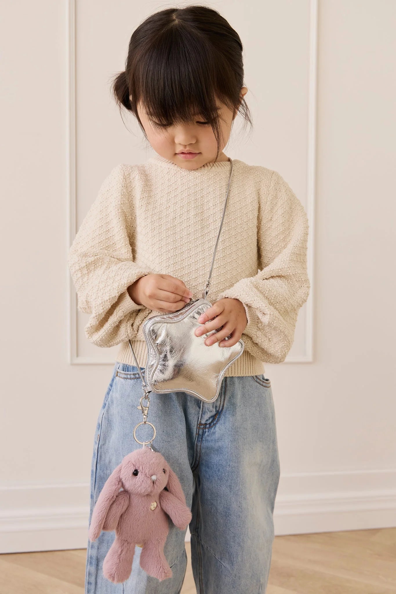 Snuggle Bunnies - Penelope Bunny Keyring - Periwinkle