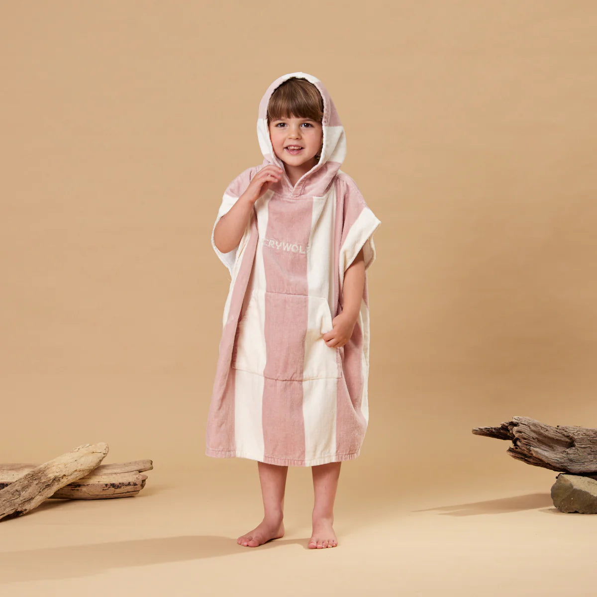 Hooded Towel - Blush Stripe