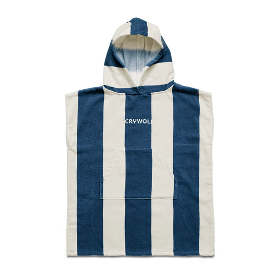 Hooded Towel - Indigo Stripe
