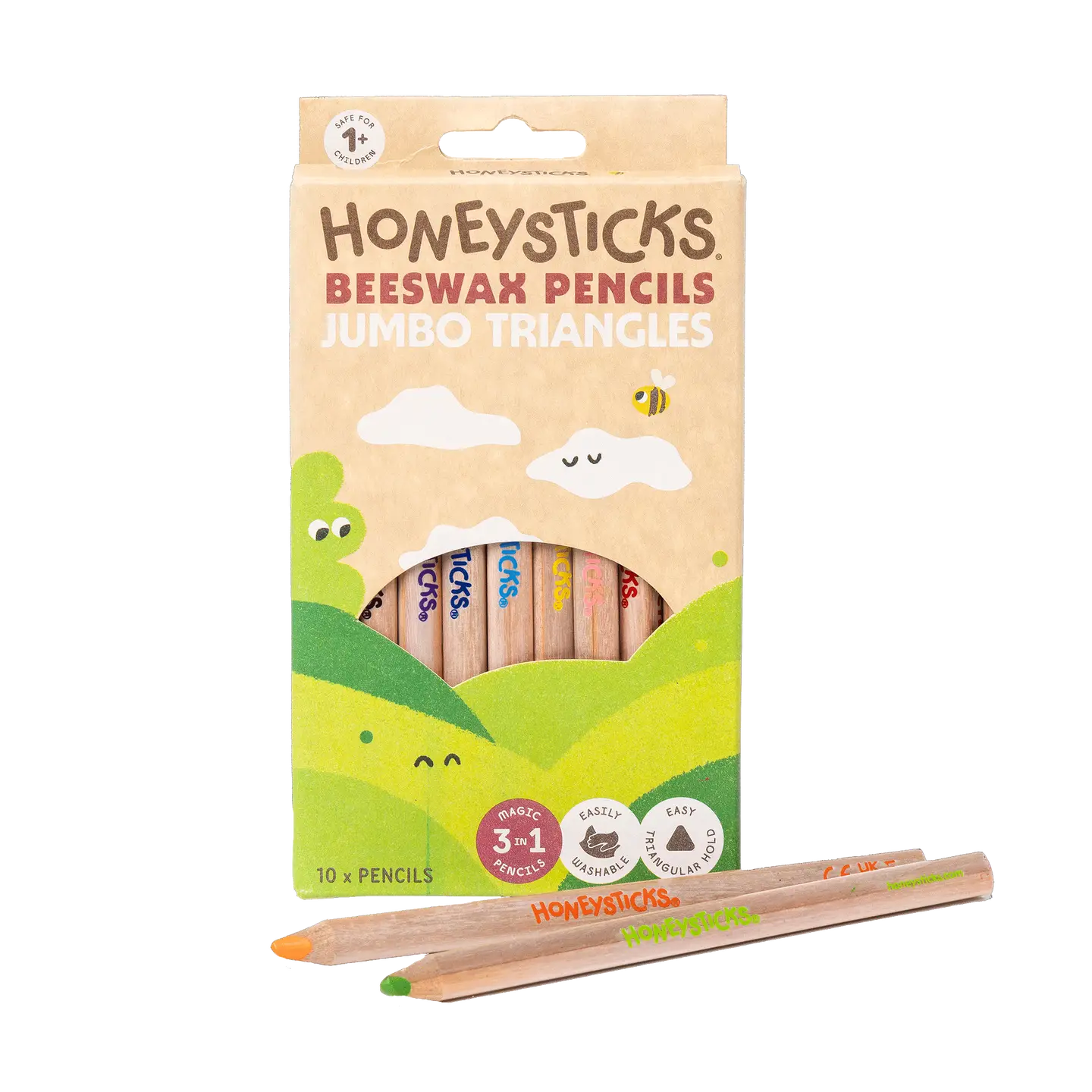 Honeysticks 3-in-1 Beeswax Pencils Jumbo
Triangles 10pk