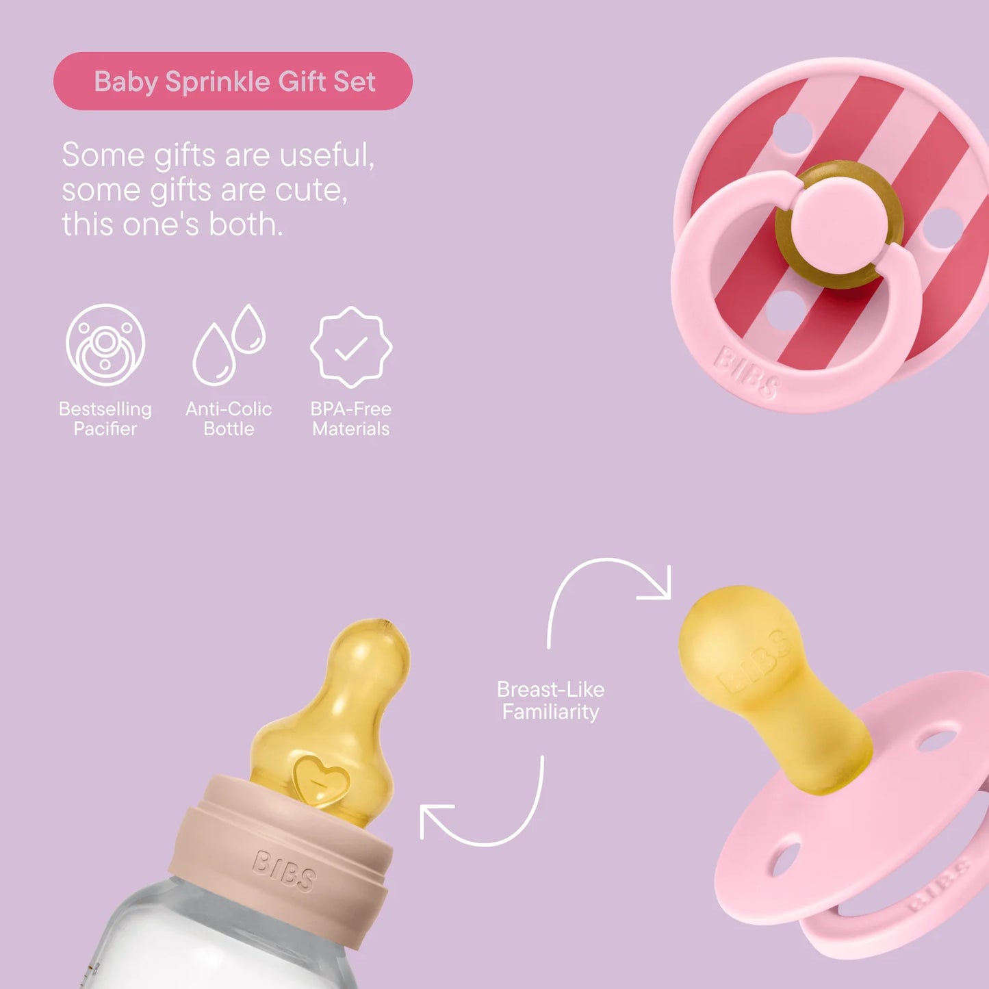 BIBS Gift Set, Baby Sprinkle - Blush