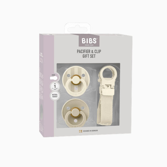 BIBS Colour Dummy & Loop Clip Gift Set - Ivory