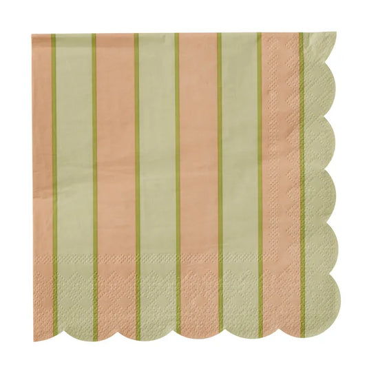Carnival 20pk 3 Ply 33cm Napkin - Peach/Green