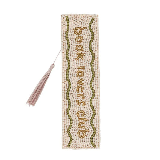 Book Lover Beaded Bookmark - Nude