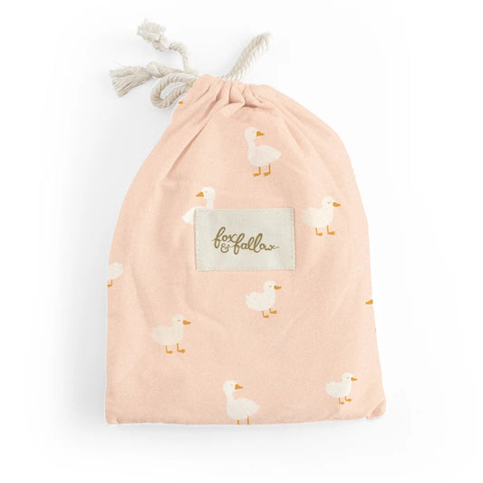Pink Ducks Organic Fitted Cot Sheet
