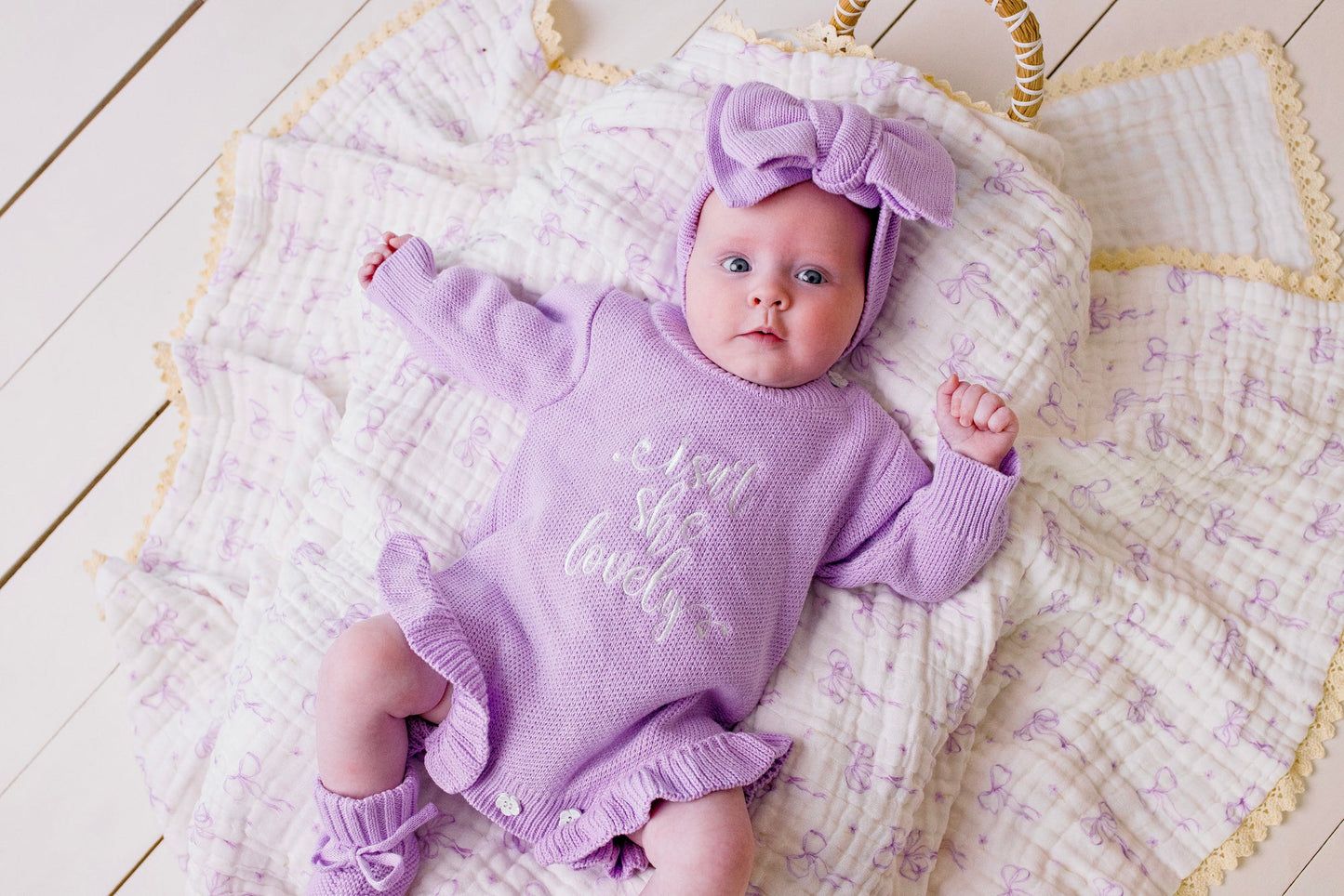 Isn't She Lovely Knit Romper - Lilac