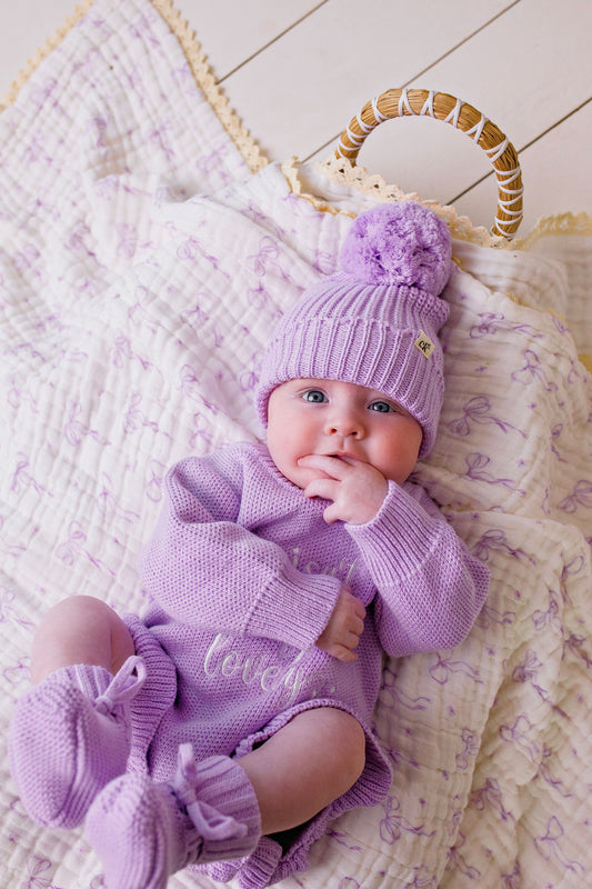 Baby Knit Beanie - Lilac
