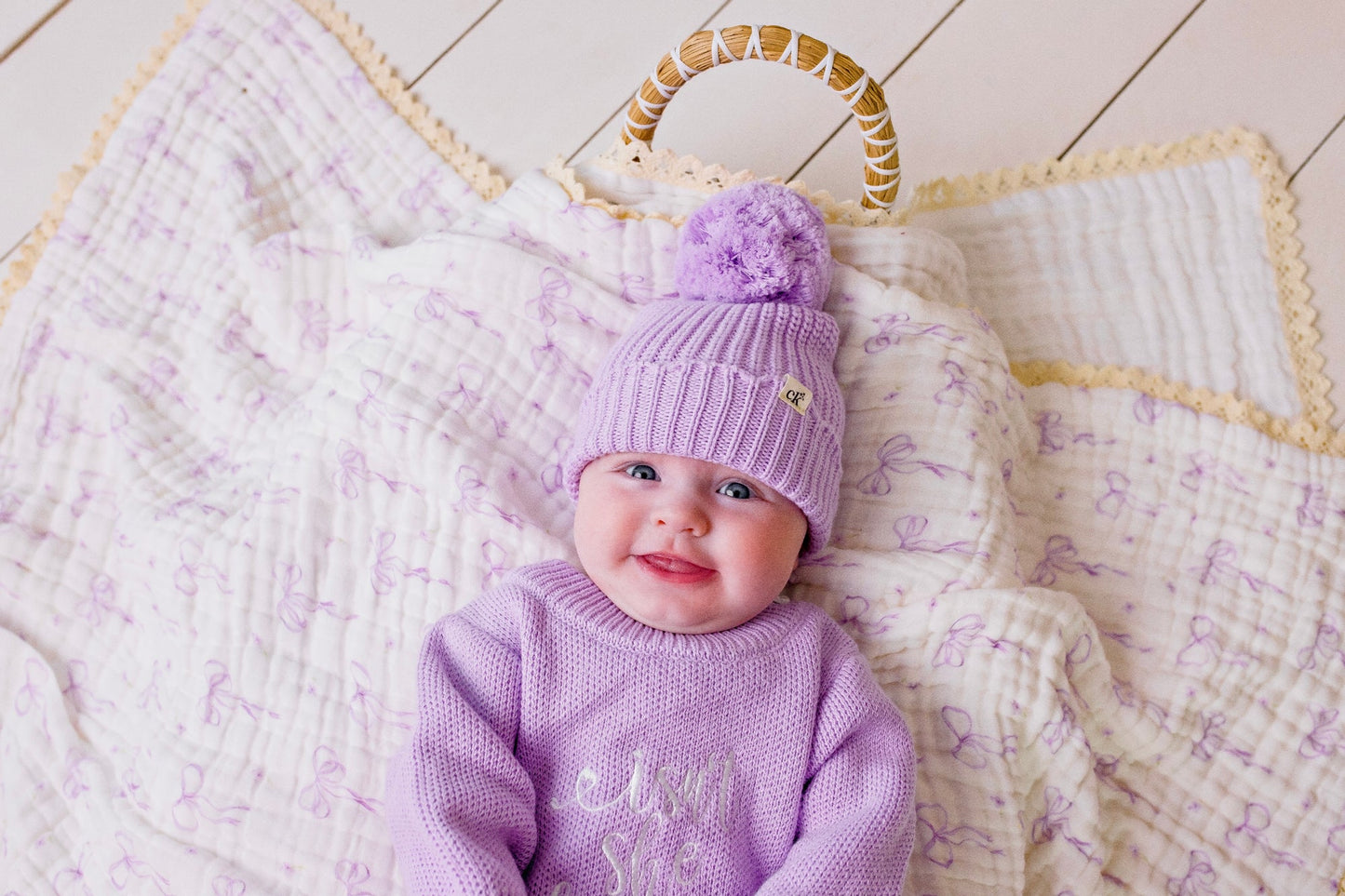 Baby Knit Beanie - Lilac