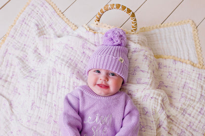 Baby Knit Beanie - Lilac