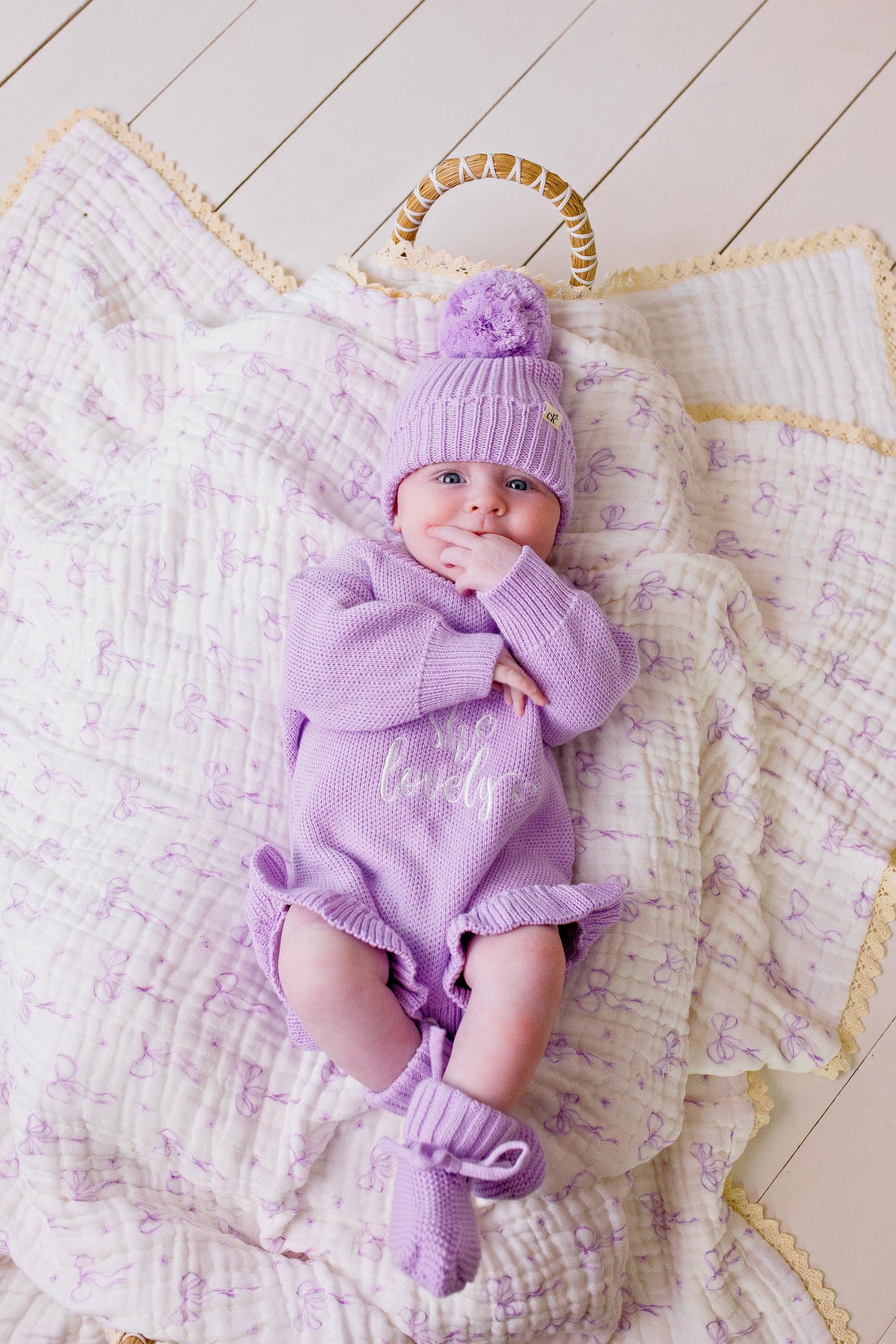 Isn't She Lovely Knit Romper - Lilac