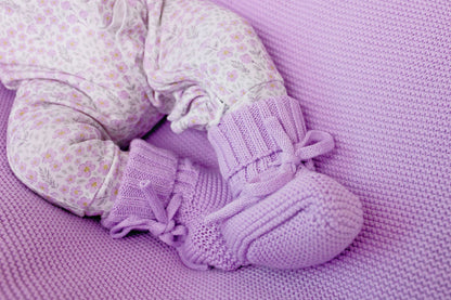 Baby Knit Booties - Lilac