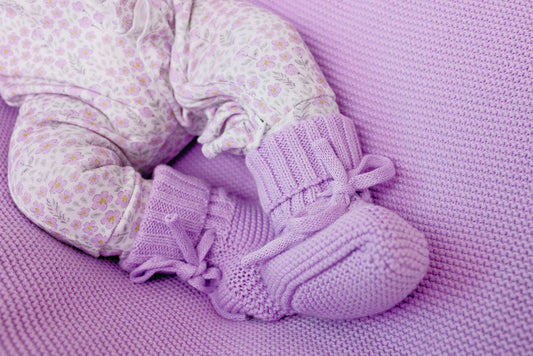 Baby Knit Booties - Lilac