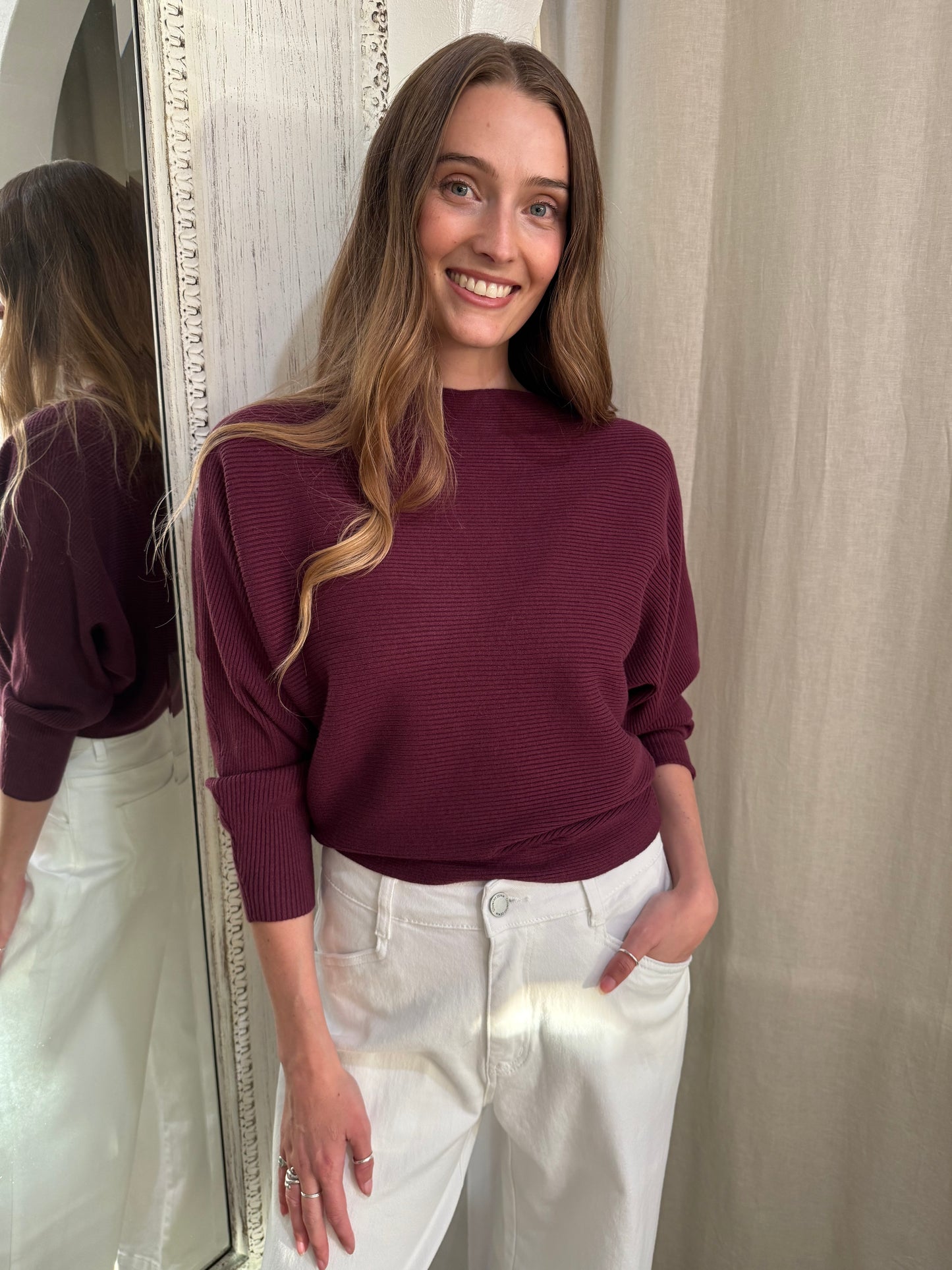 SCOTT KNIT JUMPER - BERRY