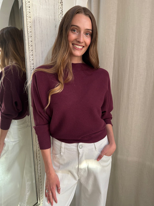 SCOTT KNIT JUMPER - BERRY