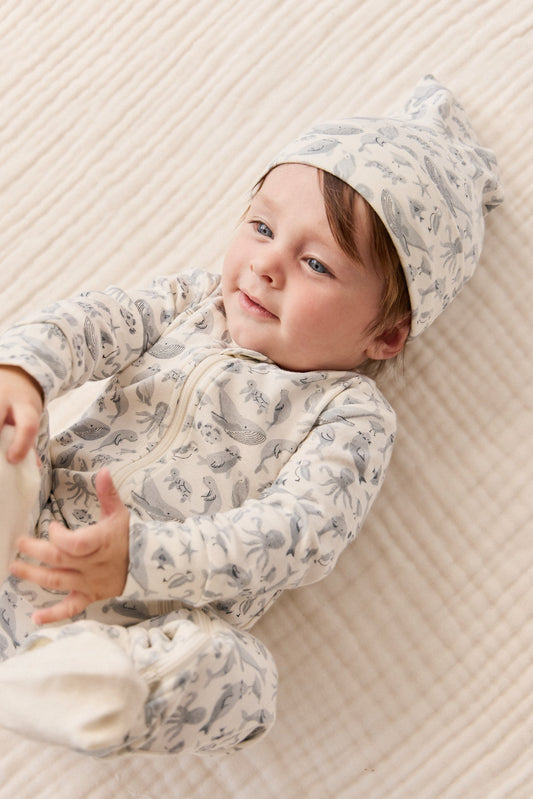 Jamie Kay Organic Cotton Knot Beanie - Sea Life