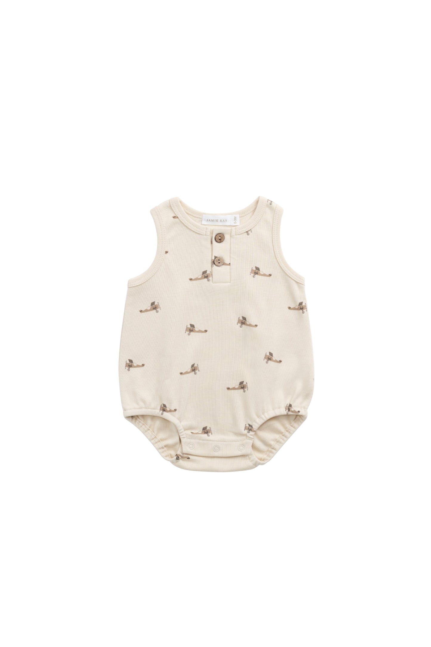 Pima Cotton Archie Playsuit - Fly High Vanilla Cream