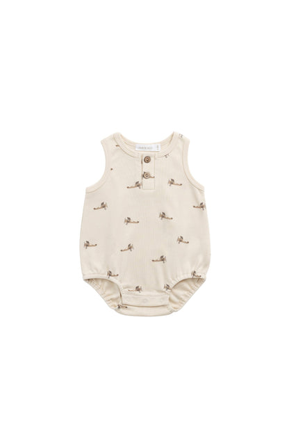 Pima Cotton Archie Playsuit - Fly High Vanilla Cream
