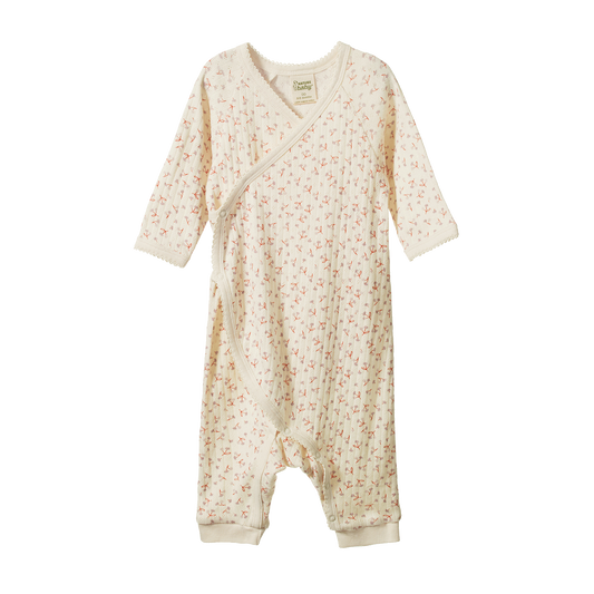 Pointelle Kimono Stretch and Grow- Dandelion Print
