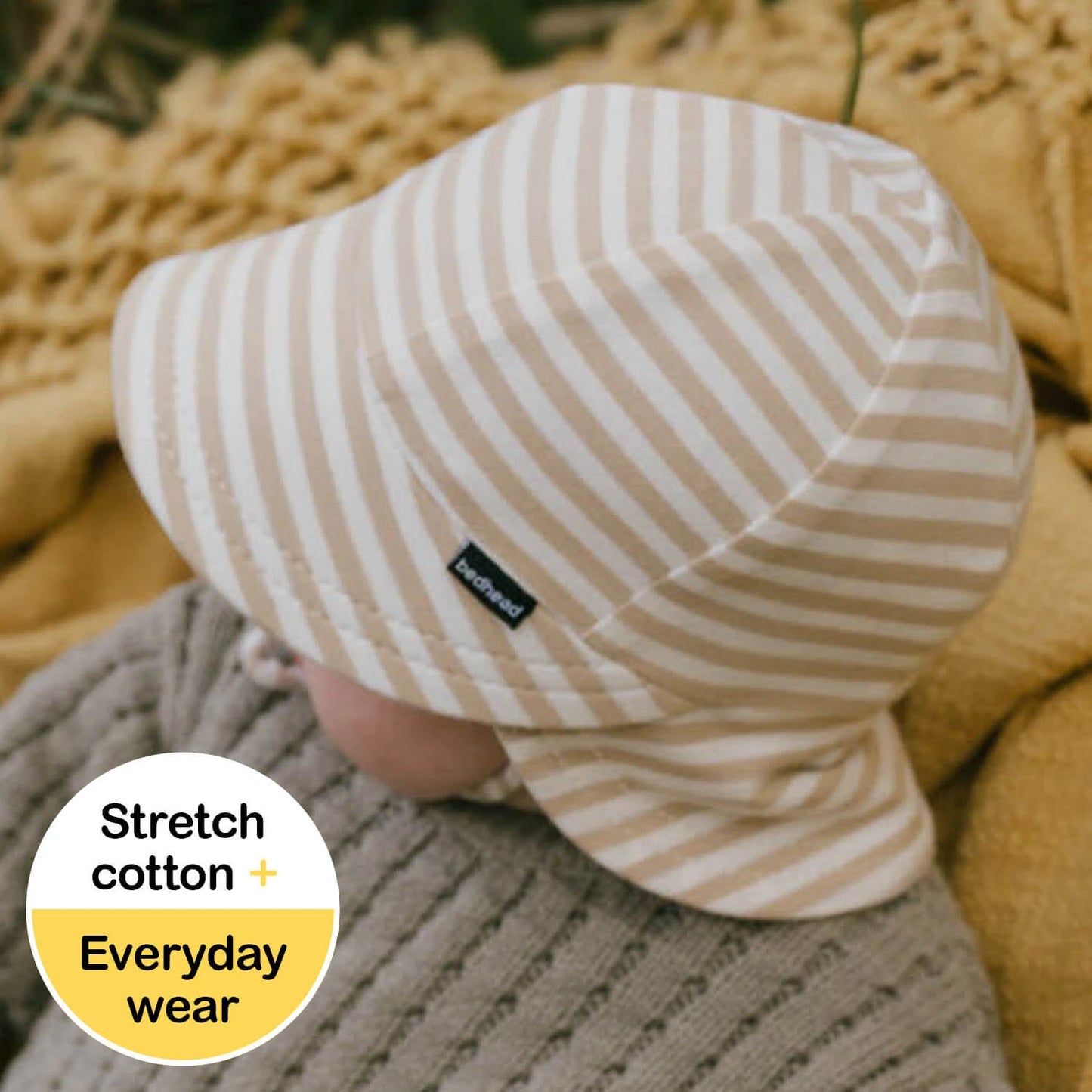 Legionnaire Flap Sun Hat - Natural Stripe