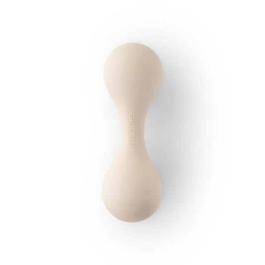 Mushie Silicone Baby Rattle – Shifting Sand