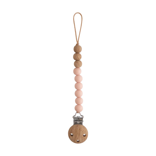 Mushie Eva Pacifier Clip – Blush