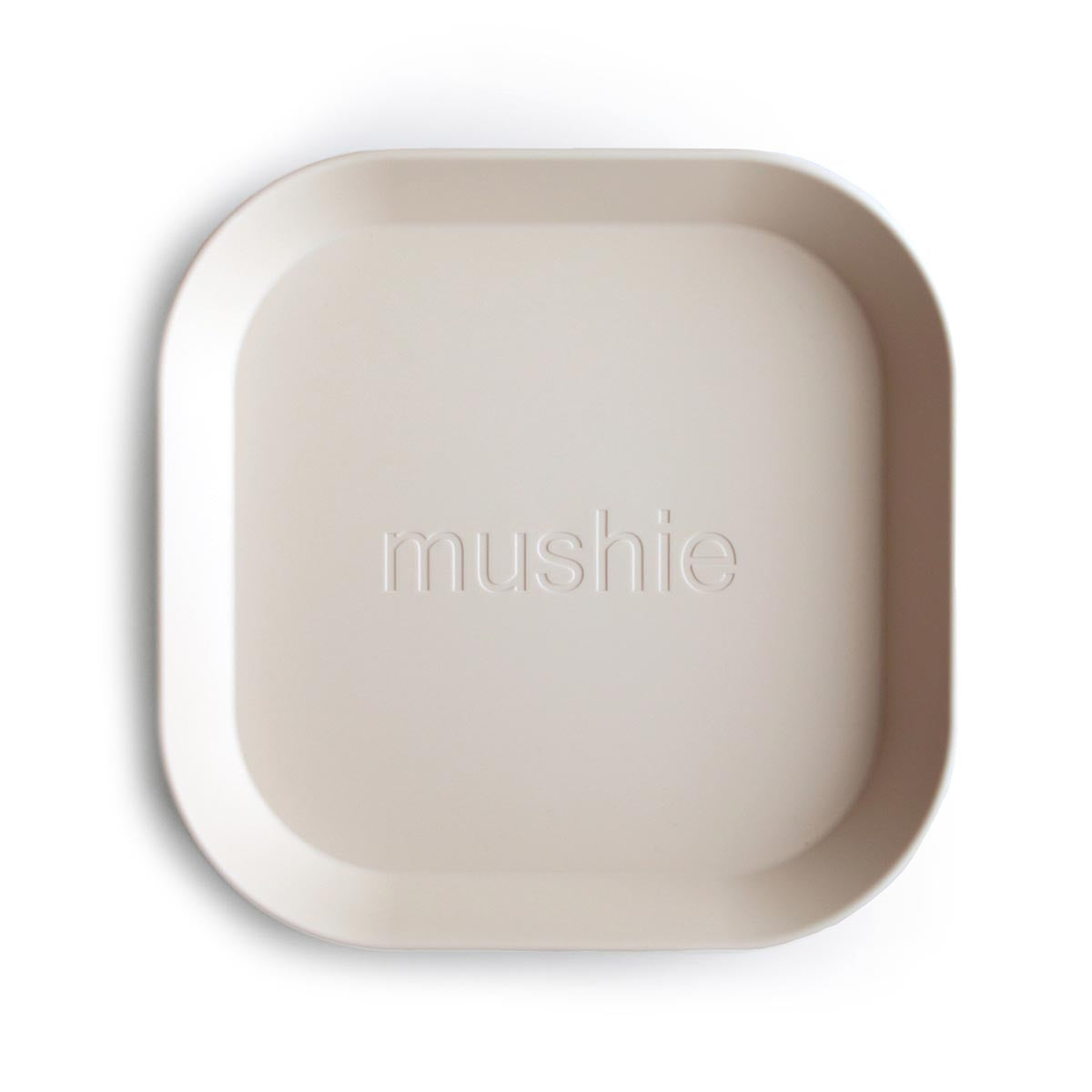 Mushie Square Dinner Plates 2 Pack – Ivory
