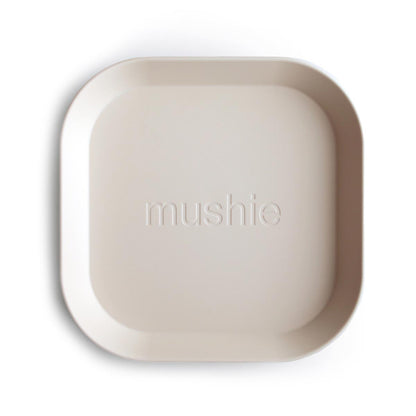Mushie Square Dinner Plates 2 Pack – Ivory