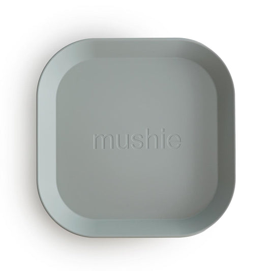 Mushie Square Dinner Plates 2 Pack – Sage