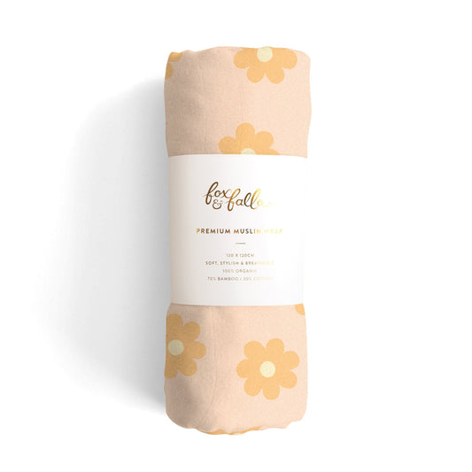 Daisy Chain Organic Muslin Swaddle Wrap