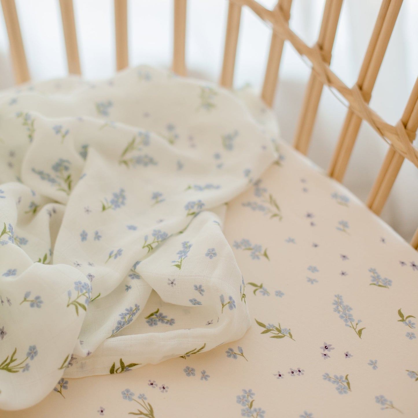 Forget-Me-Not Organic Muslin Swaddle Wrap
