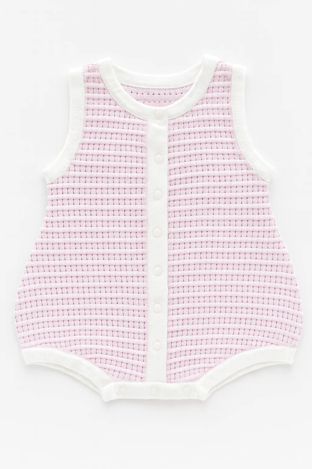 Breezy Knit Romper Pink Coral