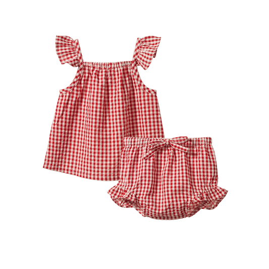 Petal Set- Red Gingham