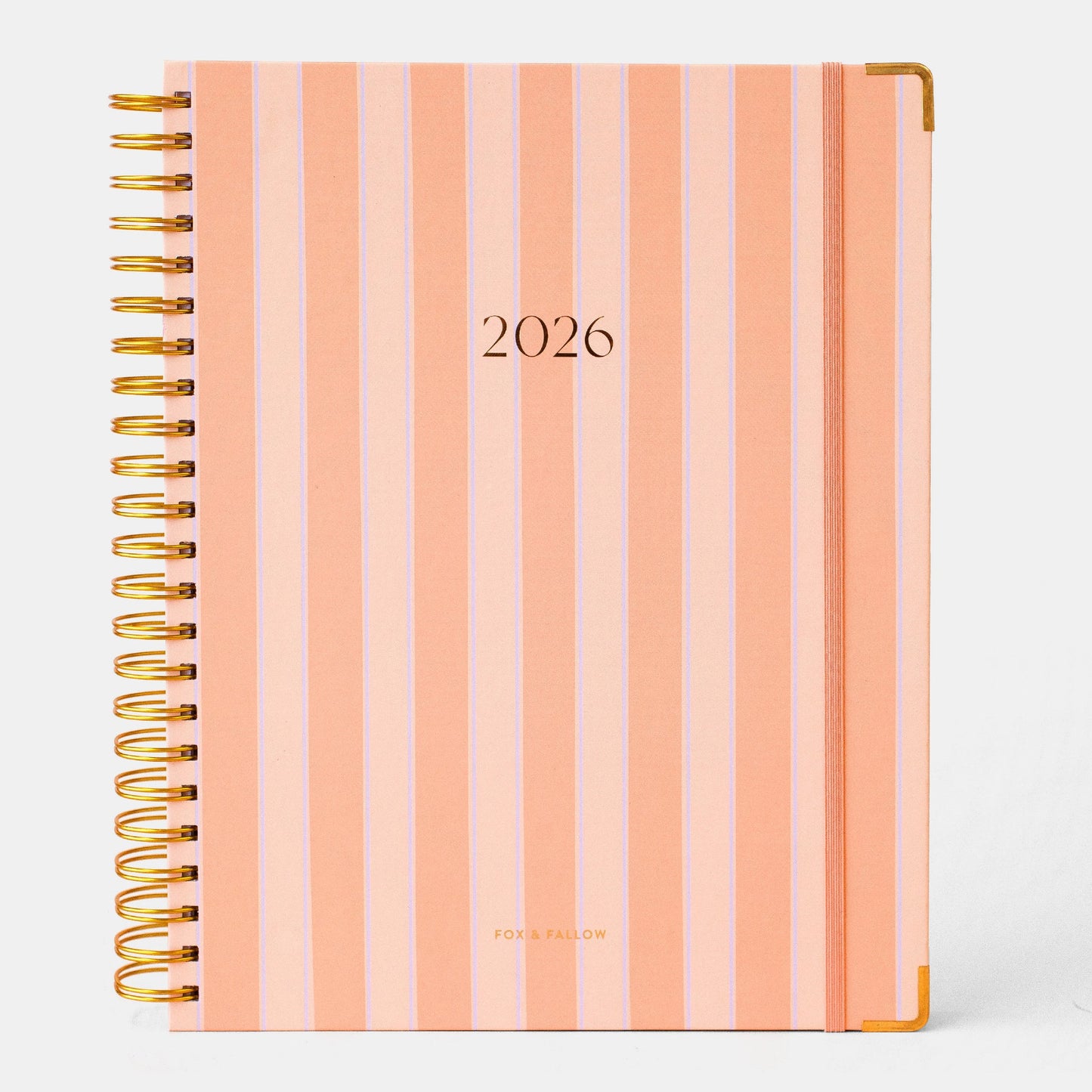 2026 A4 Academic Vetical Planner - Coral Stripe