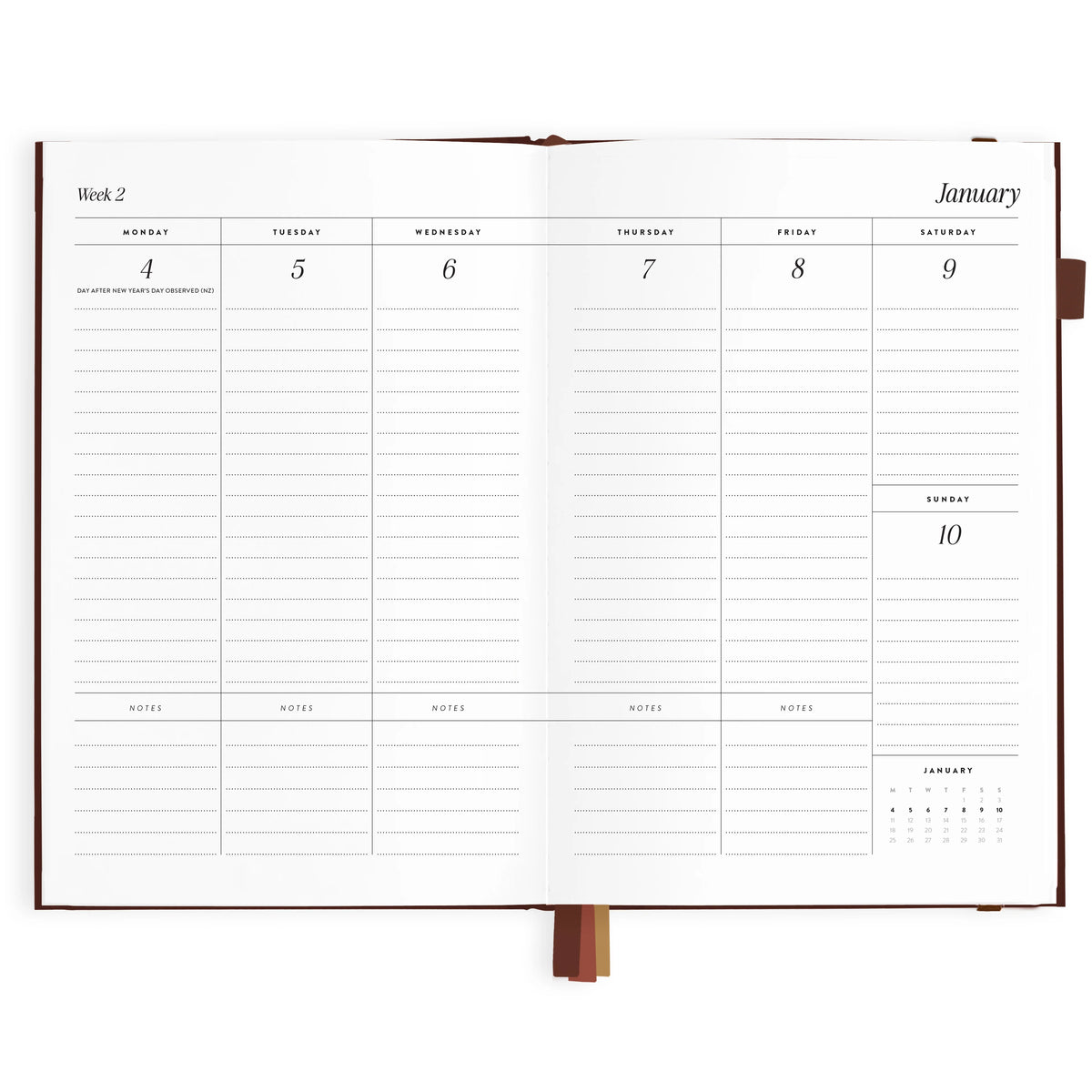 2027 A5 Horizontal Planner - Chocolate
