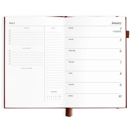 2027 A5 Horizontal Planner - Cherry