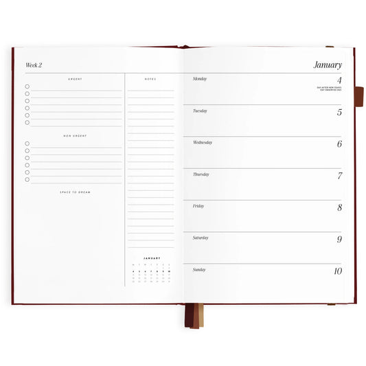 2027 A5 Horizontal Planner - Cherry