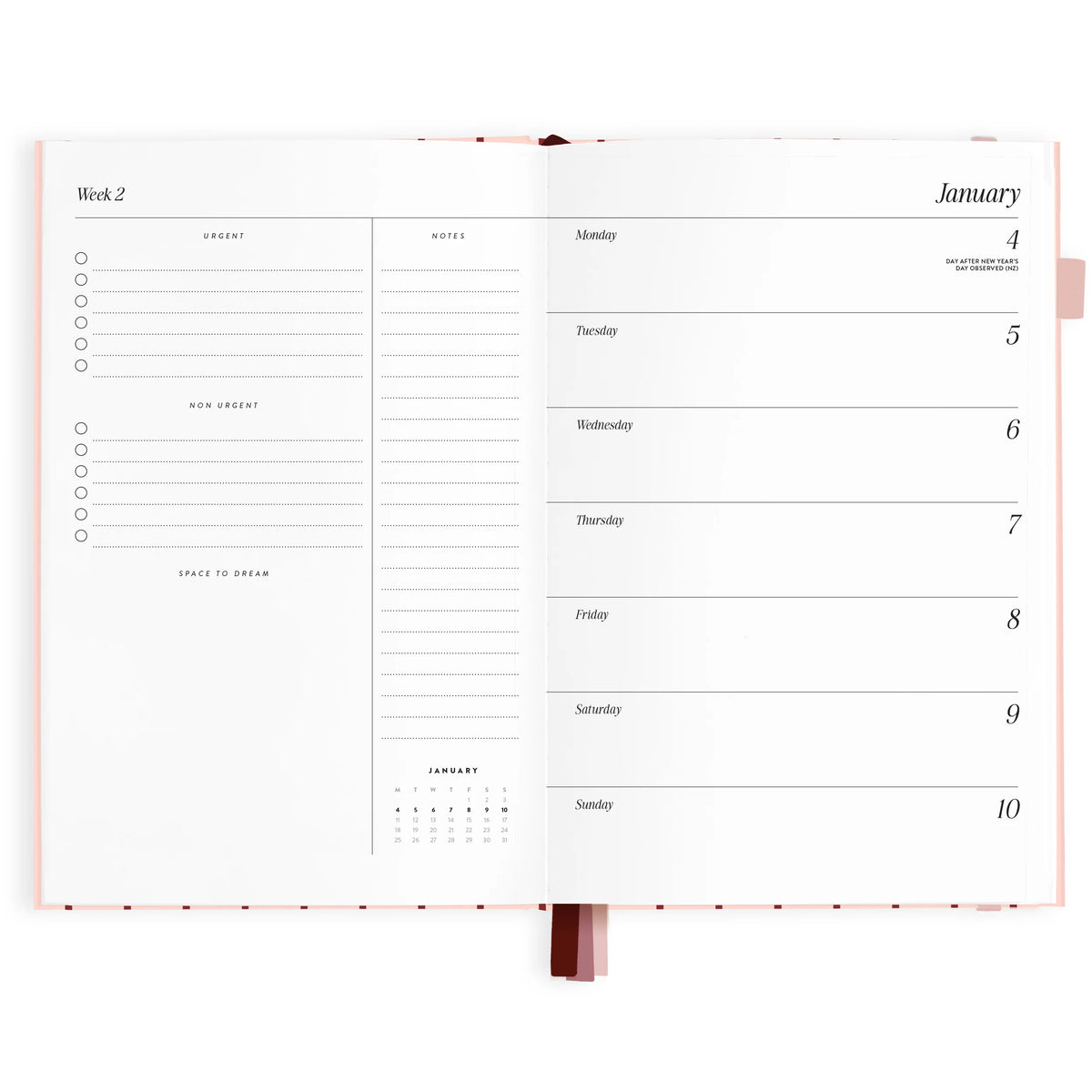 2027 A5 Horizontal Planner - Rosé Pinstripe