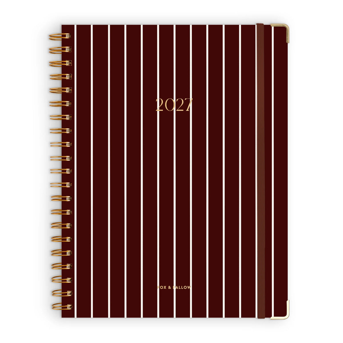 2027 A4 Academic Vertical Planner - Merlot Pinstripe