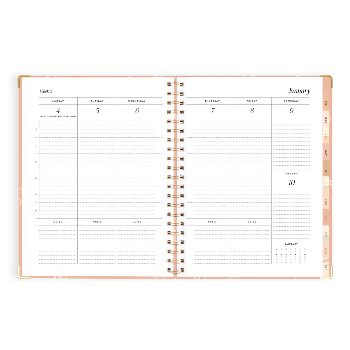 2027 A4 Academic Vertical Planner - Amalfi Peach