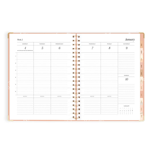 2027 A4 Academic Vertical Planner - Amalfi Peach