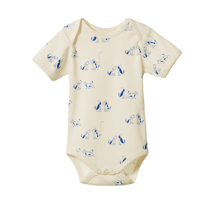Short Sleeve Bodysuit- Dog Walk Print