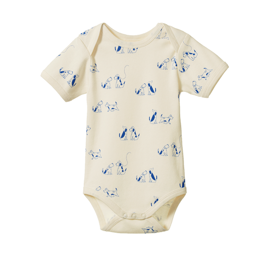 Short Sleeve Bodysuit- Dog Walk Print