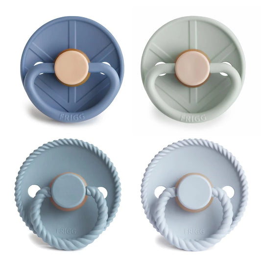 FRIGG Multi Pacifier 4 Pack Latex – 0-6 months / Skyline Serenity