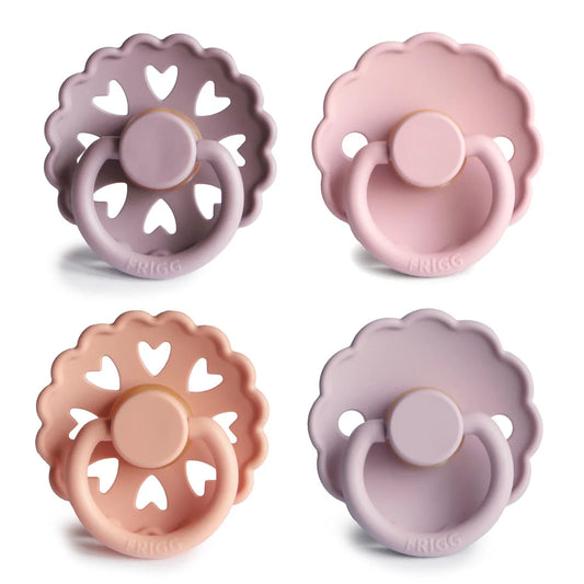 FRIGG Multi Pacifier 4 Pack Latex – 0-6 months / Sunset Bliss