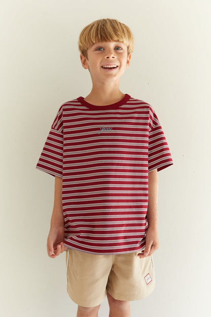 Zion Tee- Cherry Stripe