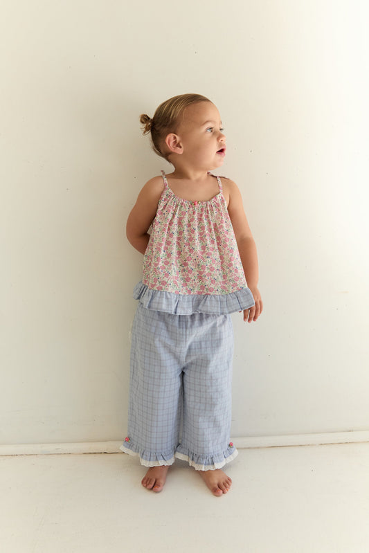 Dora Pant - Sky Gingham